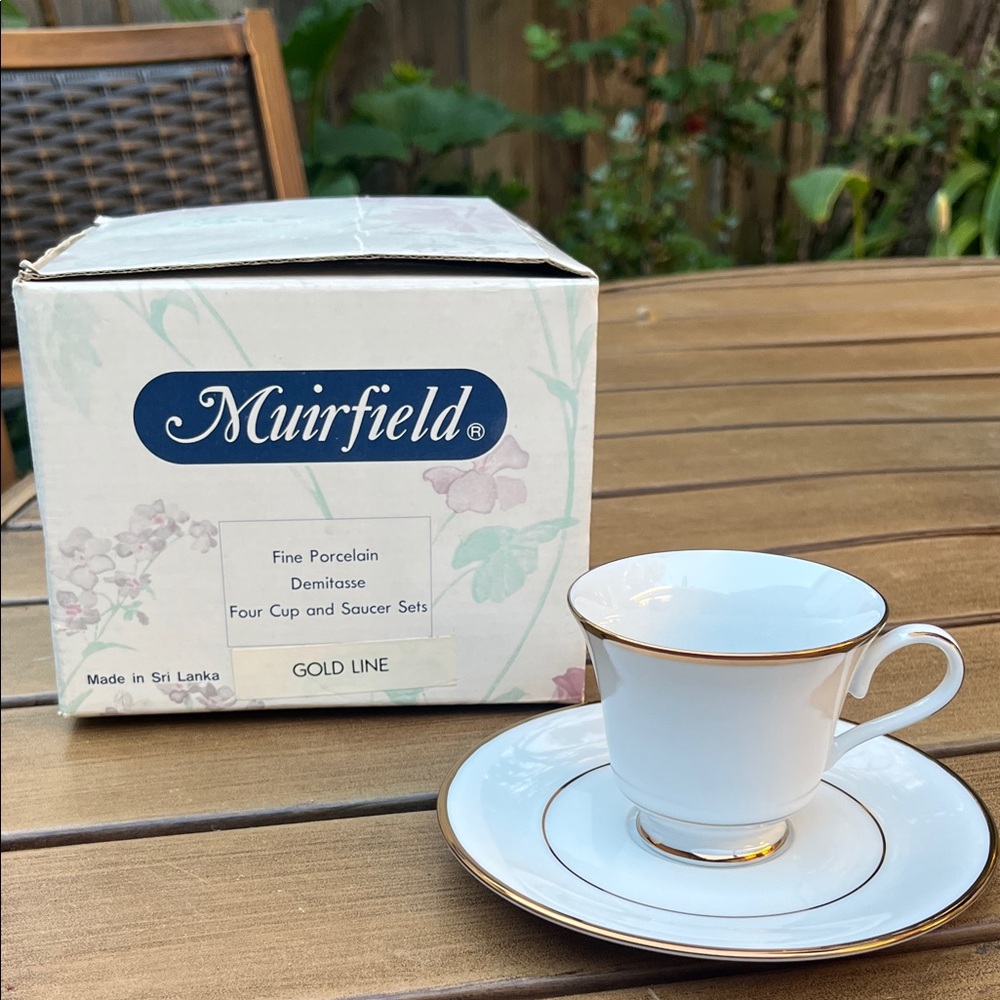 Small Muirfield Gold Line Porcelain Cup and Saucer Set